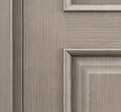Three-panel door with bolection molding — close-up of the details