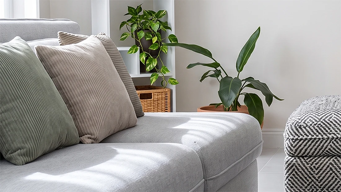 Crop of an architectural render before upscaling, showing soft, blurred texture detail